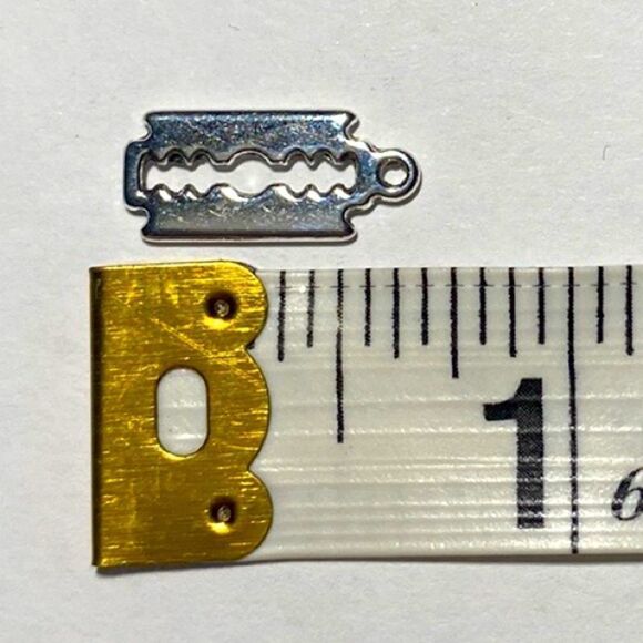 Dainty, Faux Razor Blade, Nickel Free, Small Hoop Earrings - Picture 5 of 6